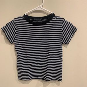 Brandy Melville Black & White Striped Top